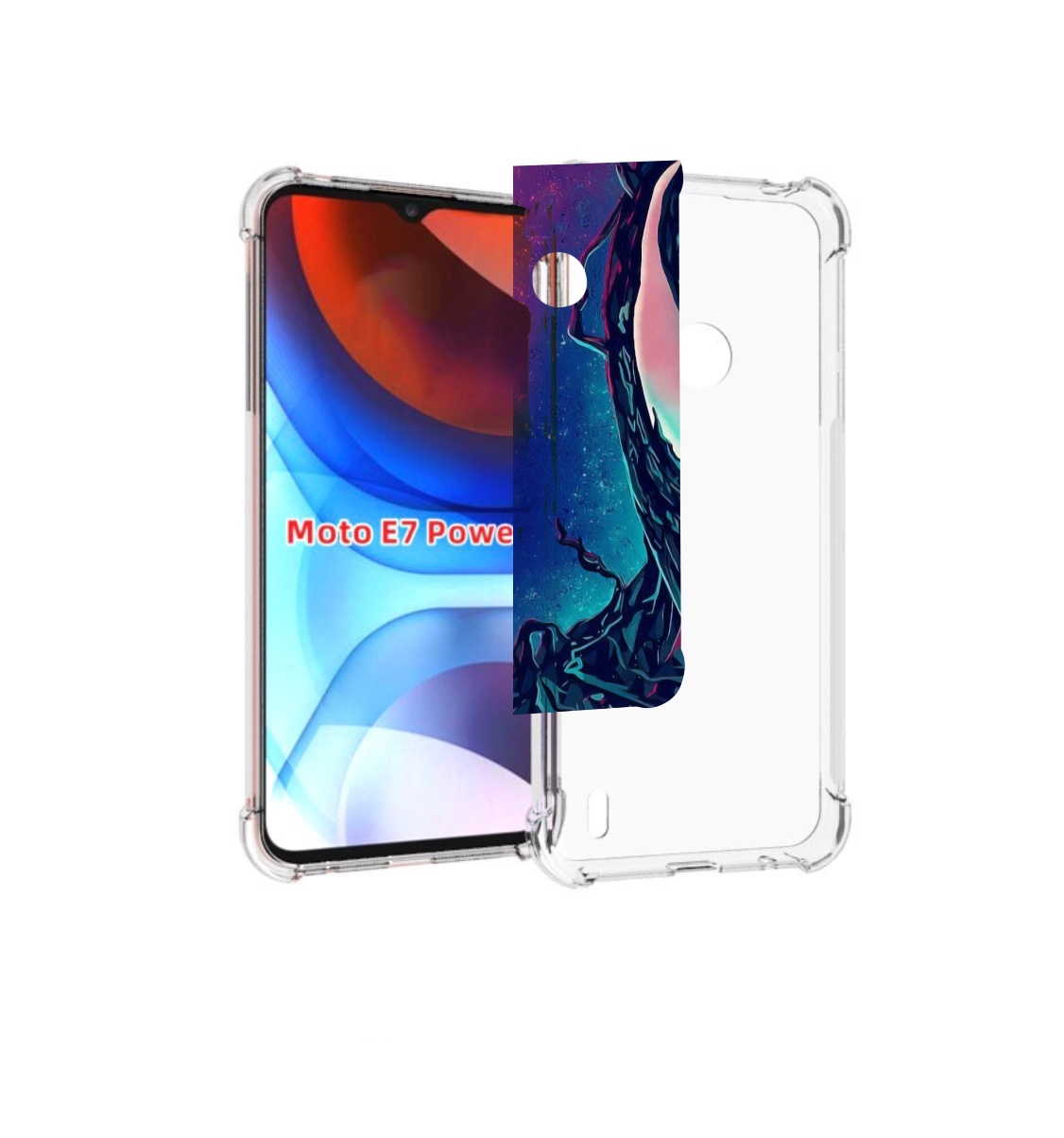 

Чехол MyPads полу веном для Motorola Moto E7 Power, Прозрачный, Tocco