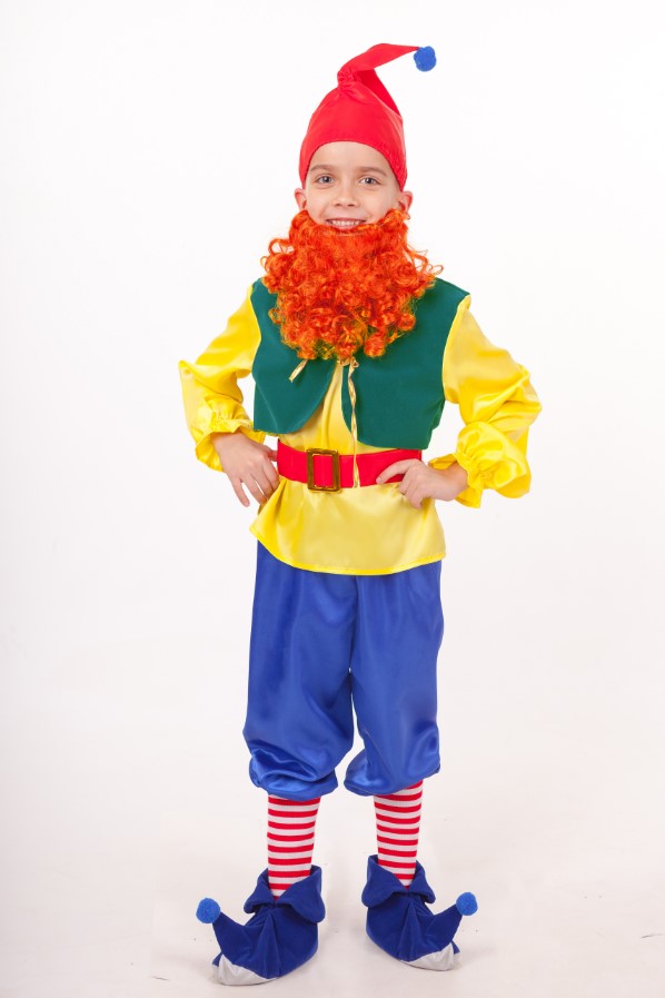 Карнавальный костюм Batik 2003 к-18 Гном Тилли, желтый, синий, красный, 128