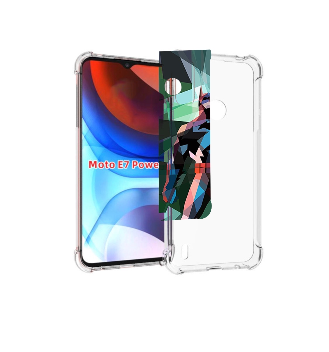 

Чехол MyPads полигональный-бэтмен-арт для Motorola Moto E7 Power, Прозрачный, Tocco