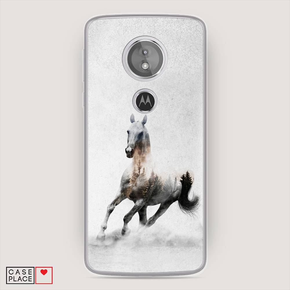 

Чехол Awog на Motorola Moto E5 / Моторола Мото E5 "Лошадь лес", Разноцветный, 241050-2