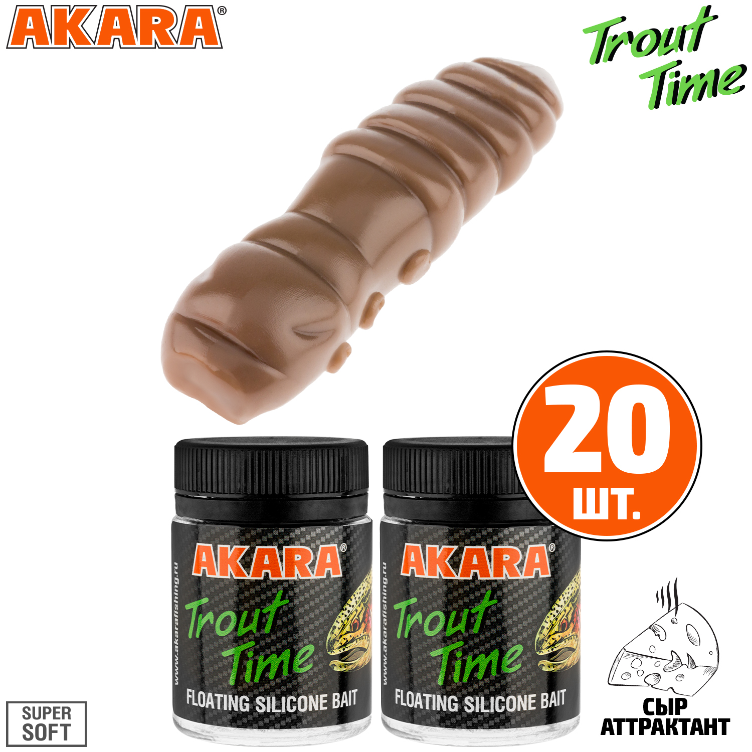 

Силиконовая приманка Akara Trout Time TERMITE 1,5 Cheese 458 (20 шт.), TERMITE 1,5 Сыр