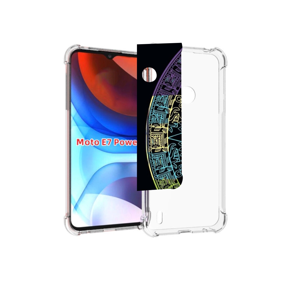 

Чехол MyPads орнамент полукруга для Motorola Moto E7 Power, Прозрачный, Tocco
