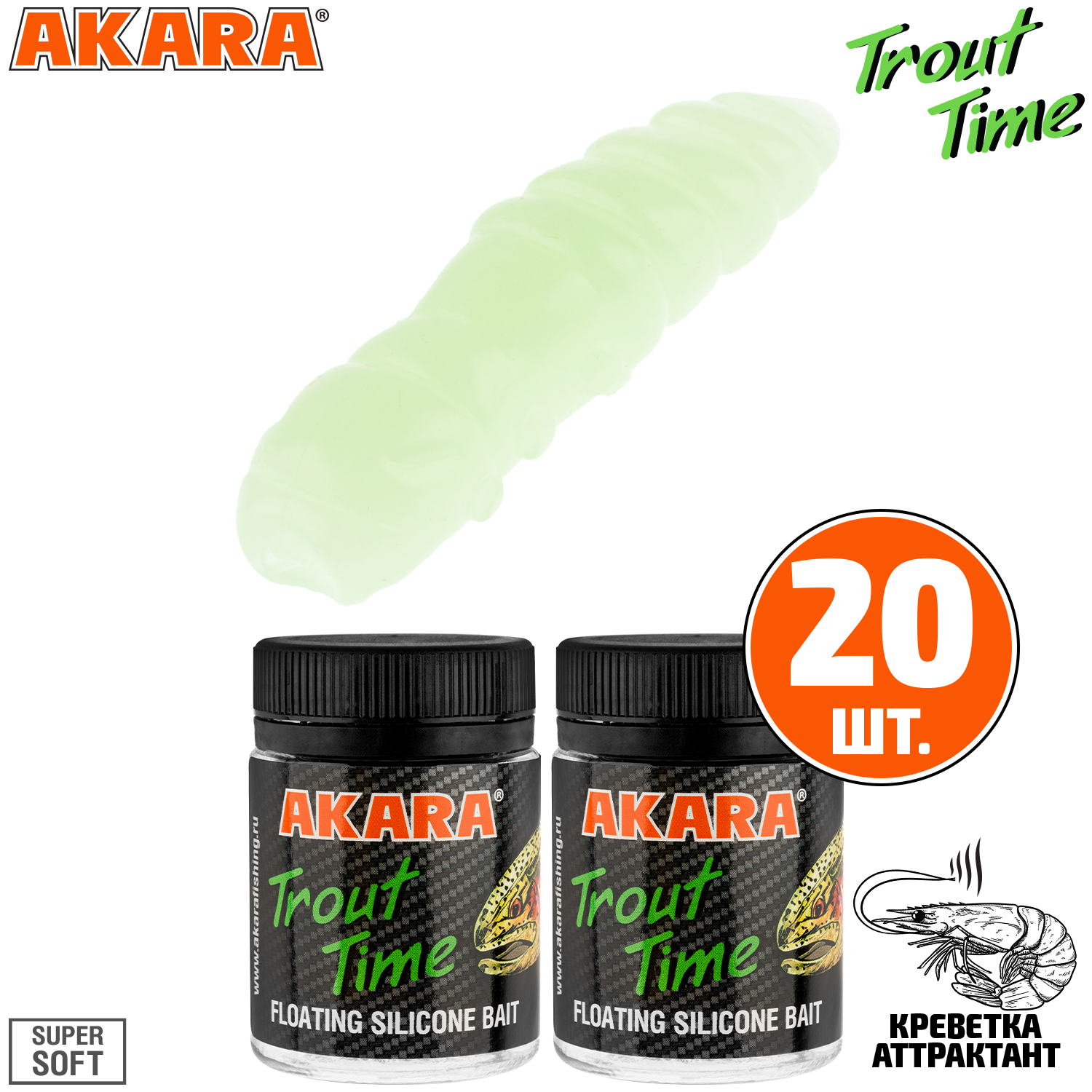 

Силиконовая приманка Akara Trout Time TERMITE 1,5 Shrimp 12 (20 шт.), TERMITE 1,5 Креветка