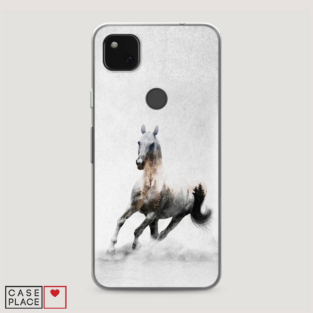 фото Силиконовый чехол "лошадь лес" на google pixel 4a awog