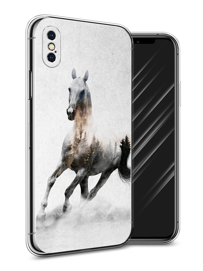 

Чехол Awog на Apple iPhone XS Max (10S Max) / Айфон XS Max (10S Max) "Лошадь лес", Разноцветный, 11950-2