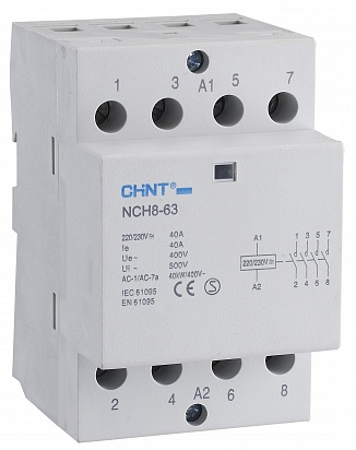 фото Chint контактор модульный nch8-63/40 63a 4но ac220/230в 50гц (r) nobrand