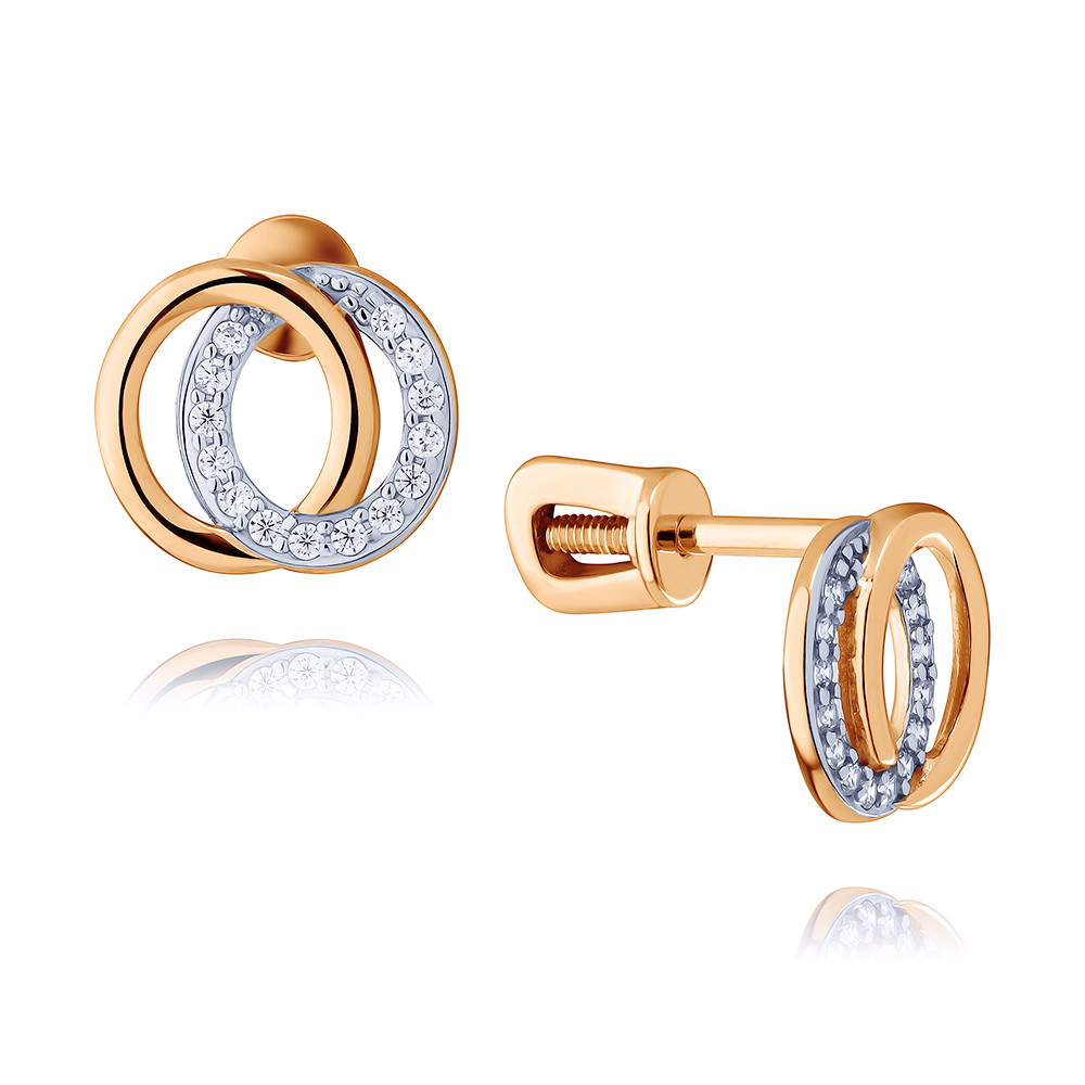 

Серьги пусеты из красного золота ADAMAS 21041374/01-А50Д-72, фианит, 21041374/01-А50Д-72