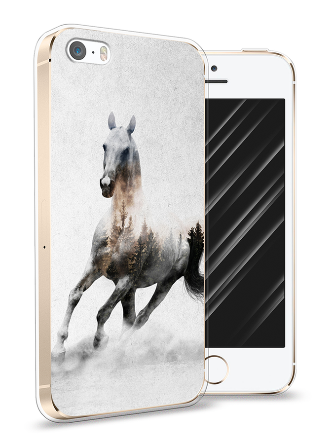 

Чехол Awog на Apple iPhone 5 / Айфон 5 "Лошадь лес", Разноцветный, 10350-2