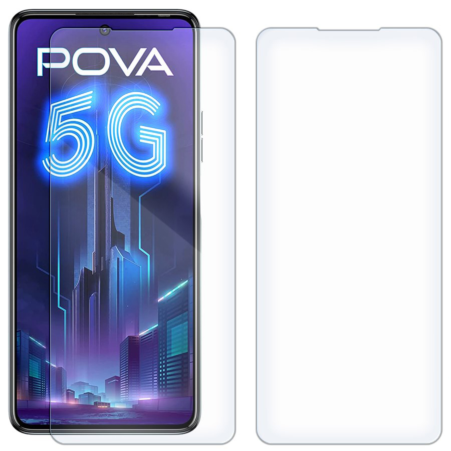 Комплект из 2-x защитных гибридных стекол для Tecno Pova 5G