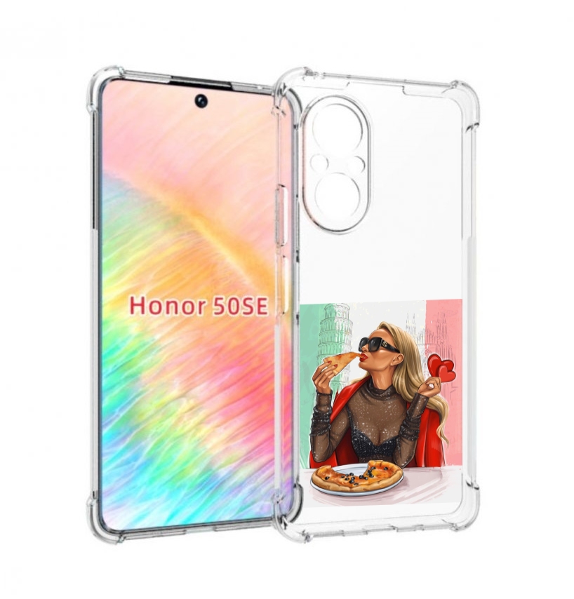 

Чехол бампер MyPads любительница-пиццы женский для Honor 50 SE п, Прозрачный, Tocco