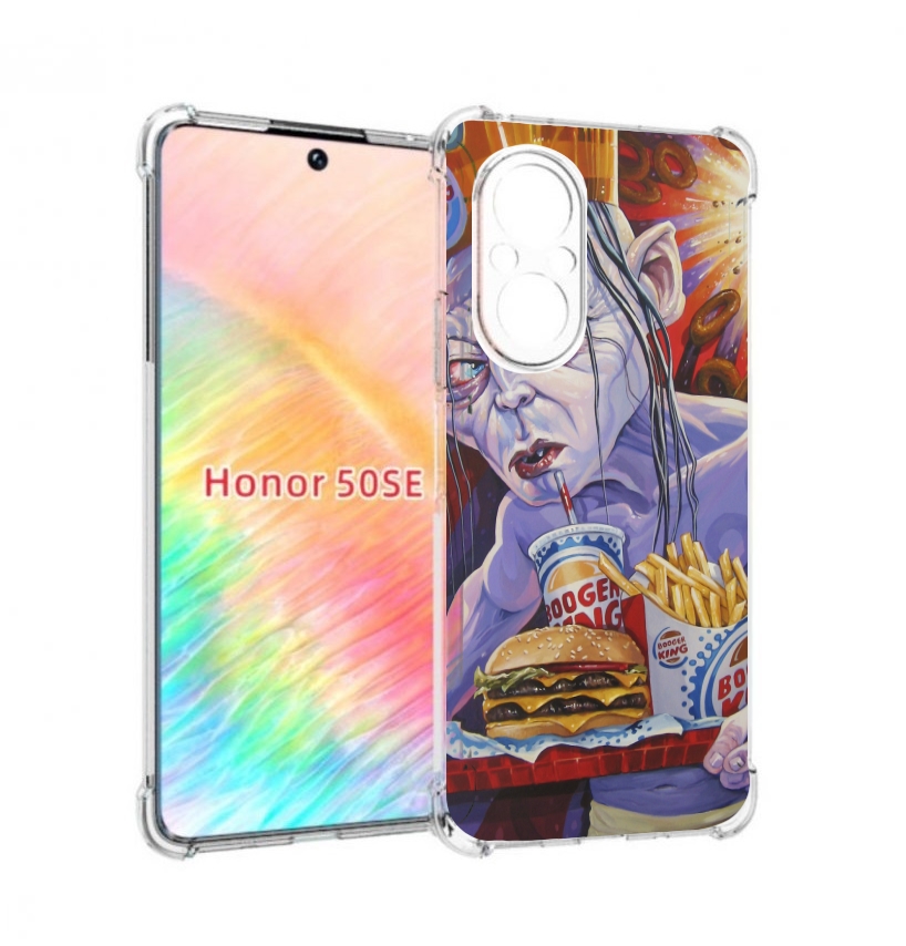 

Чехол бампер MyPads любитель бургер кинга для Honor 50 SE против, Прозрачный, Tocco