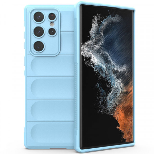

Чехол Melkco Flex Silicone для Samsung Galaxy S22 Ultra с защитой камеры и микрофиброй, Голубой