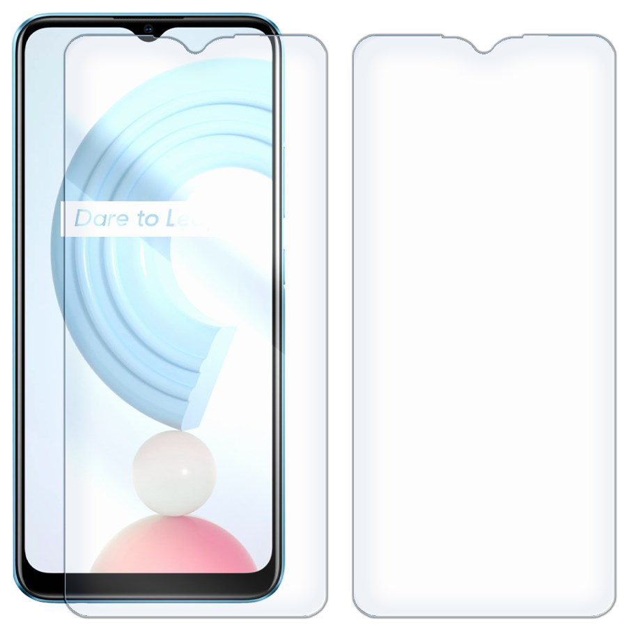 

Комплект из 2-x защитных гибридных стекол для Realme С21 2021