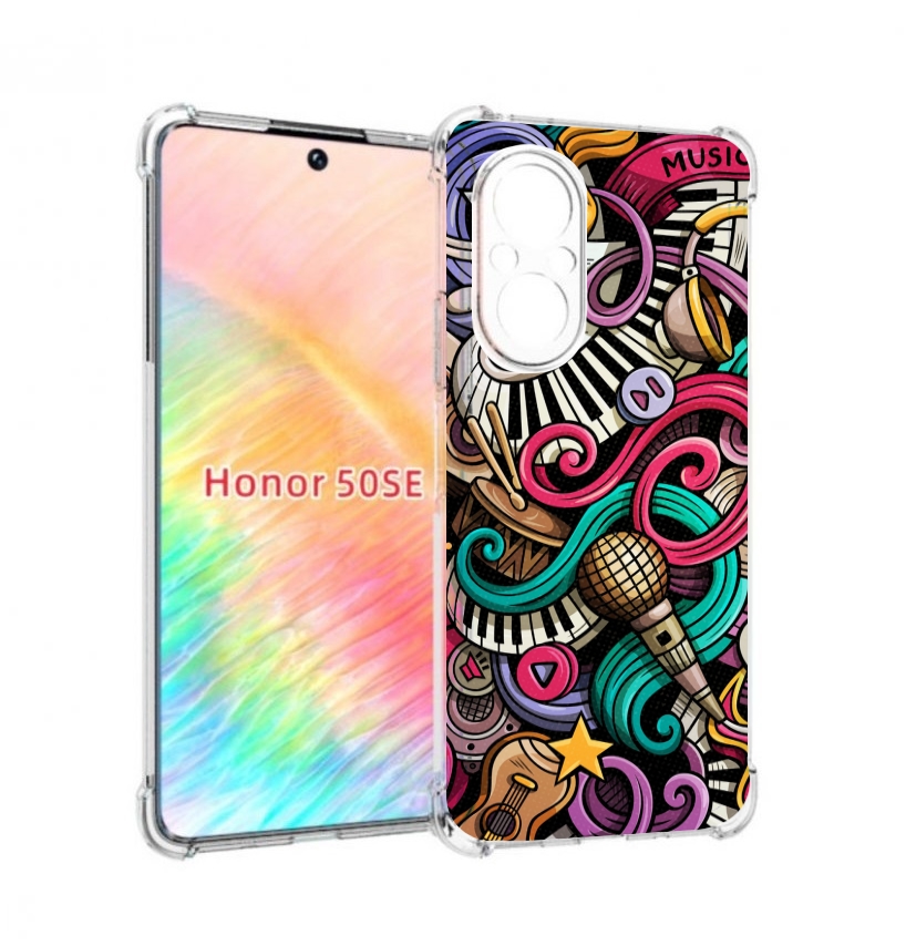 Чехол бампер MyPads любимая-музыка для Honor 50 SE противоударный