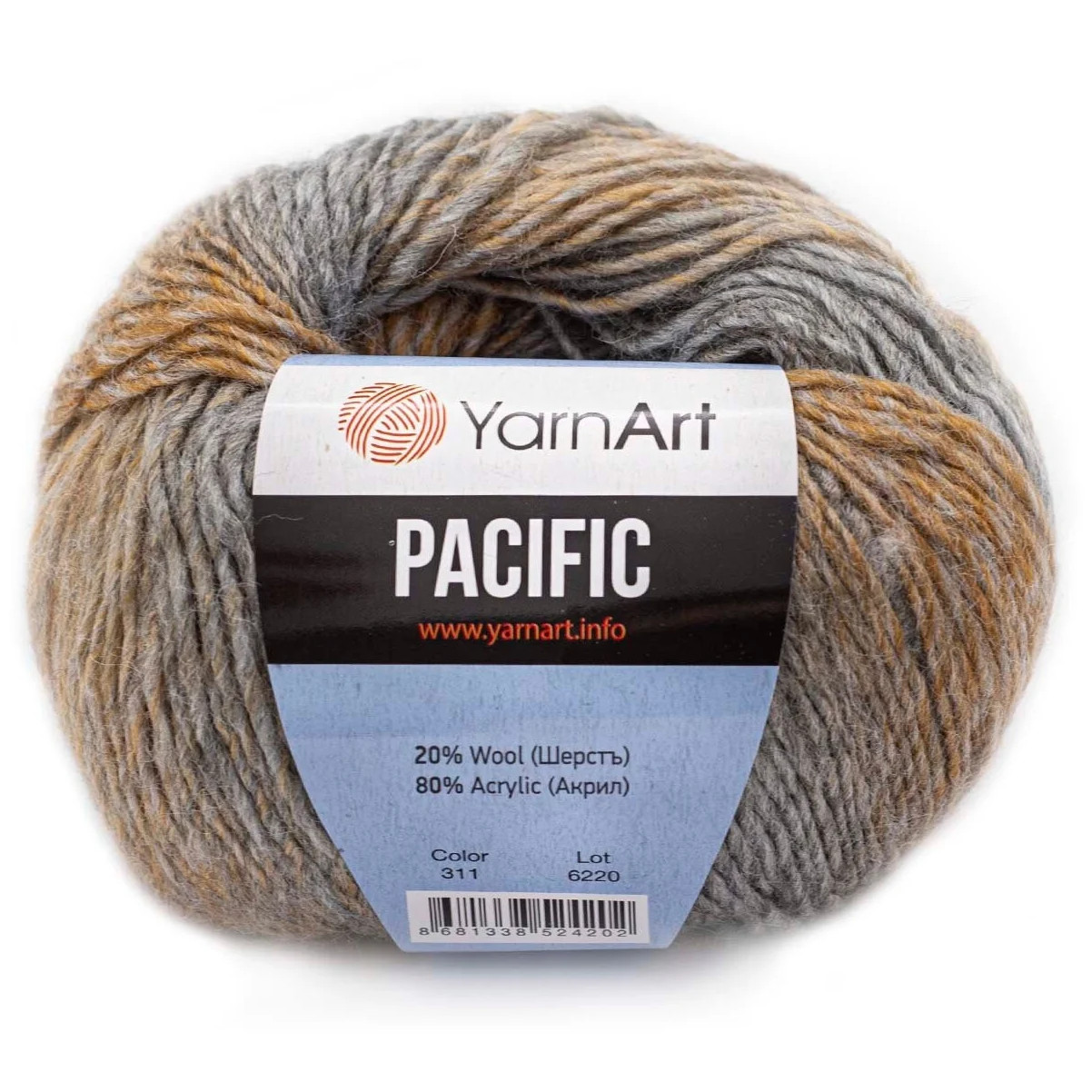 

YarnArt Пряжа "Pacific" 80 акрил, 20% шерсть 200м/50г (311), Разноцветный