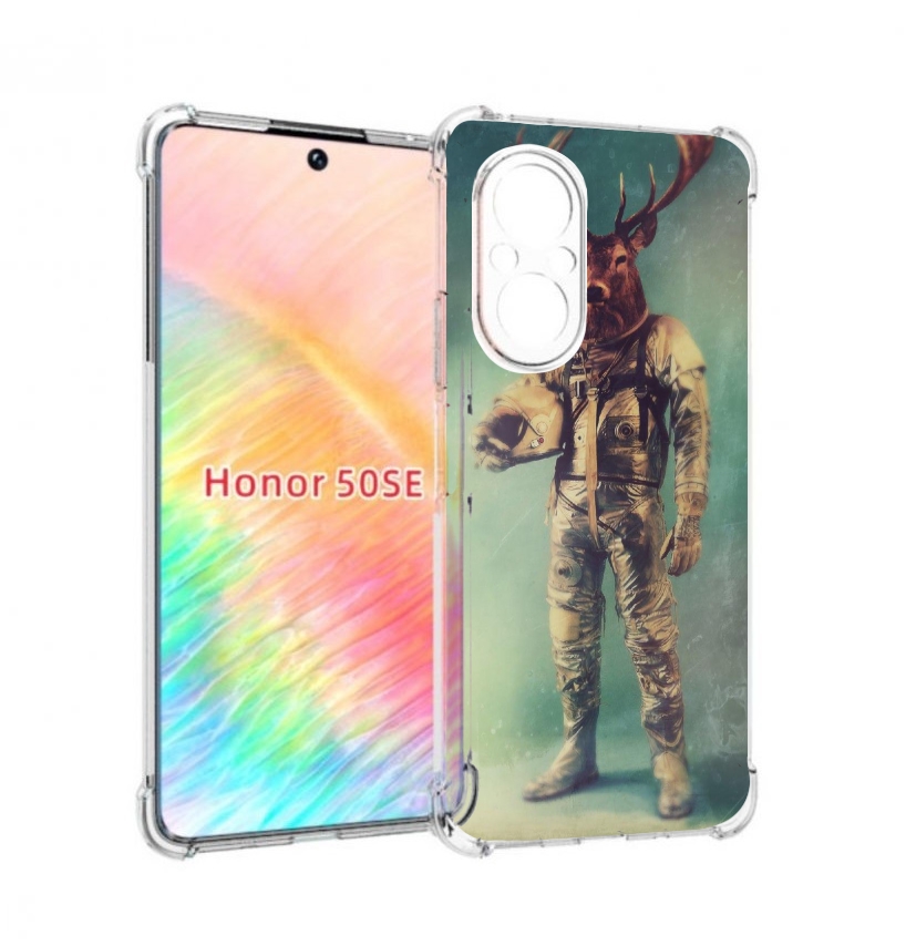 

Чехол бампер MyPads лось космонавт для Honor 50 SE противоударный, Прозрачный, Tocco