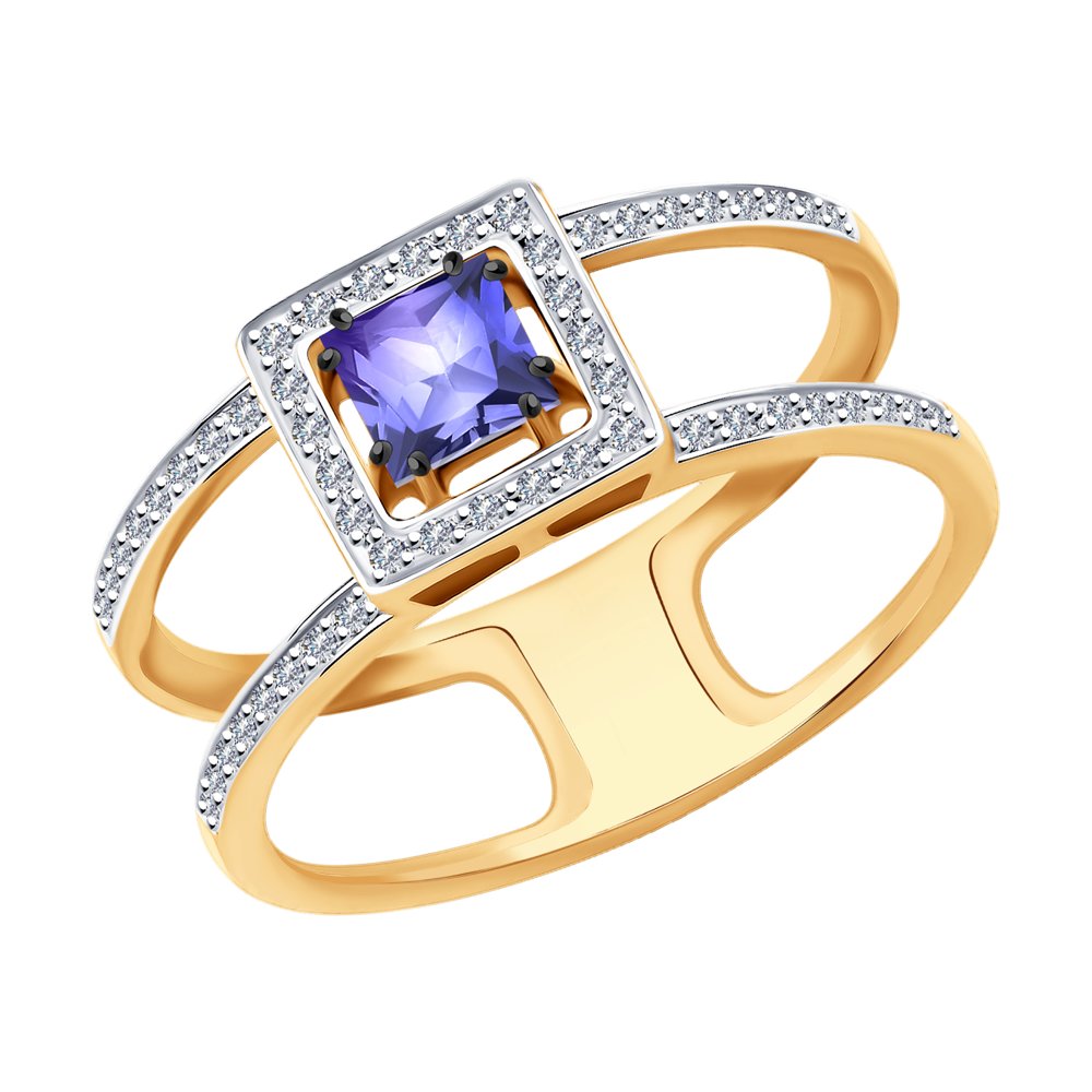 

Кольцо из золота р.  SOKOLOV Diamonds 6014153, бриллиант\танзанит, 6014153