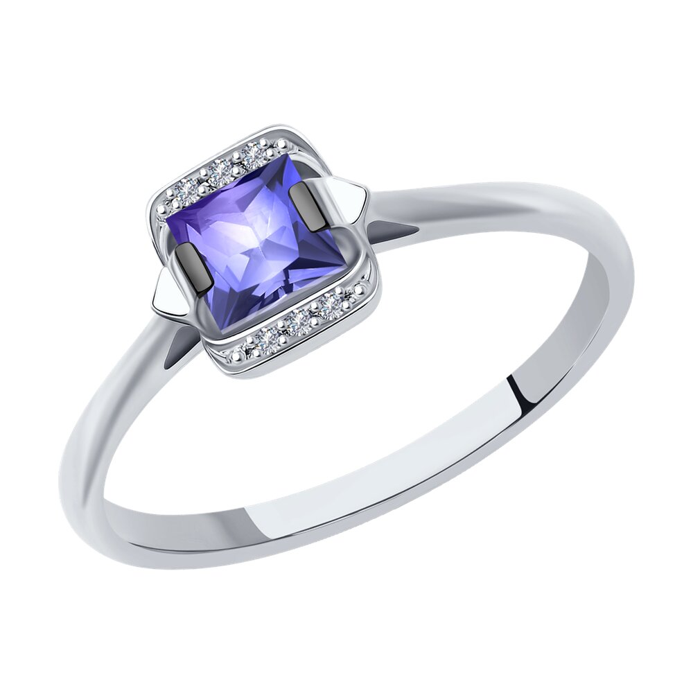 

Кольцо из золота р. 18,5 SOKOLOV Diamonds 6014150, бриллиант\танзанит, 6014150