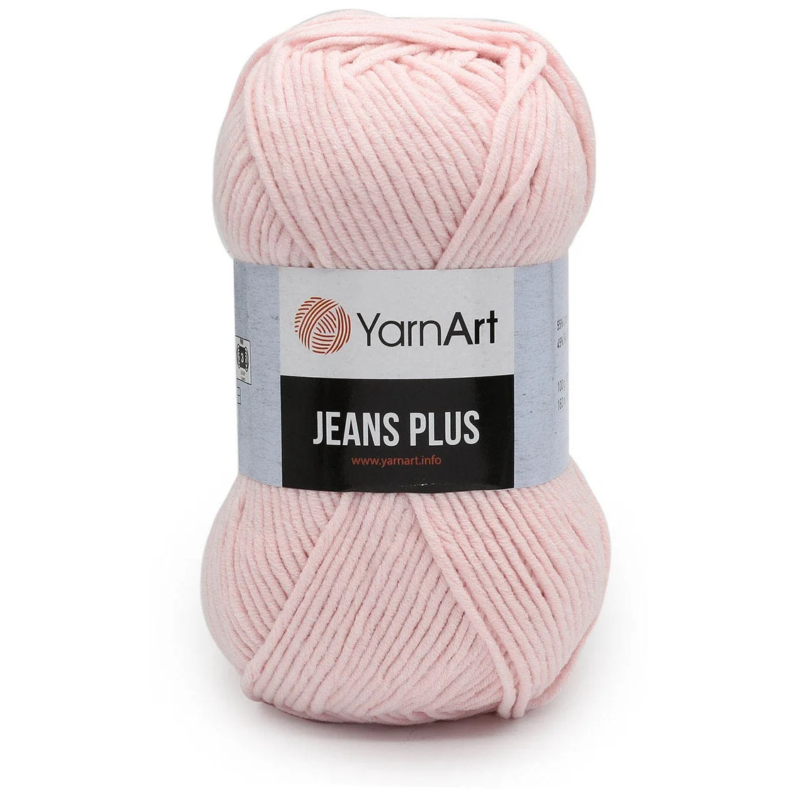 

YarnArt Пряжа "Jeans plus" 55% хлопок, 45% акрил 160м/100гр (74 нежн.розовый)