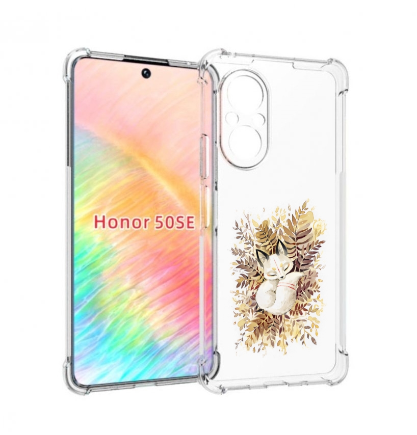 

Чехол бампер MyPads лисенок в траве для Honor 50 SE противоударный, Прозрачный, Tocco