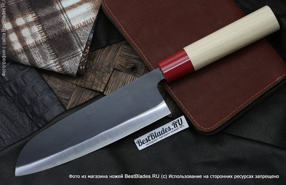 Кухонный нож Shimomura  Kenmizaki Satomi Santoku 165 мм (деревянная рукоять)