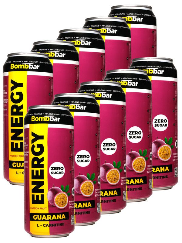 

Энергетический напиток BOMBBAR Energy L-Carnitine, маракуйя (12 штук по 500 мл), Energy L-Carnitine