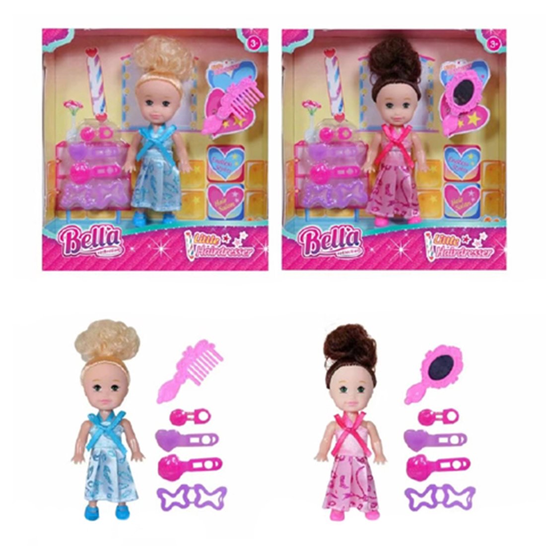 

Кукла Наша Игрушка Модница, 8 см, 6 предметов H140, "Модница", 8 см, 6 предметов