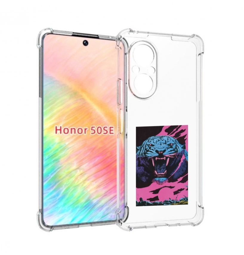 

Чехол бампер MyPads лев с розовыми зубами для Honor 50 SE против, Прозрачный, Tocco