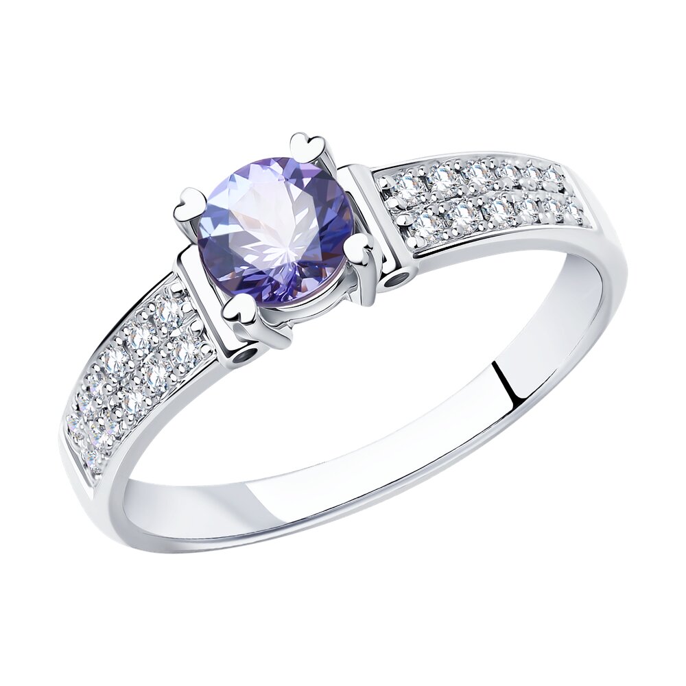 

Кольцо из золота р. 18 SOKOLOV Diamonds 6014081, бриллиант\танзанит, 6014081