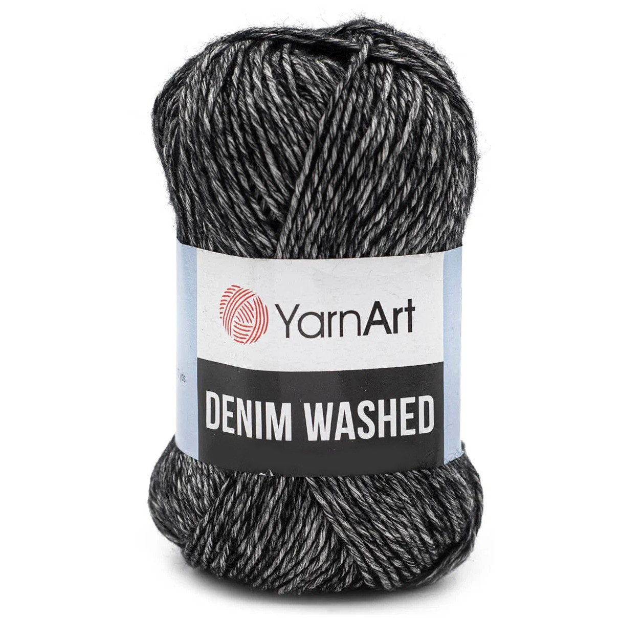 

YarnArt Пряжа "Denim Washed" 30% акрил 70% хлопок 130м/50гр (923 чёрный меланж), Черный