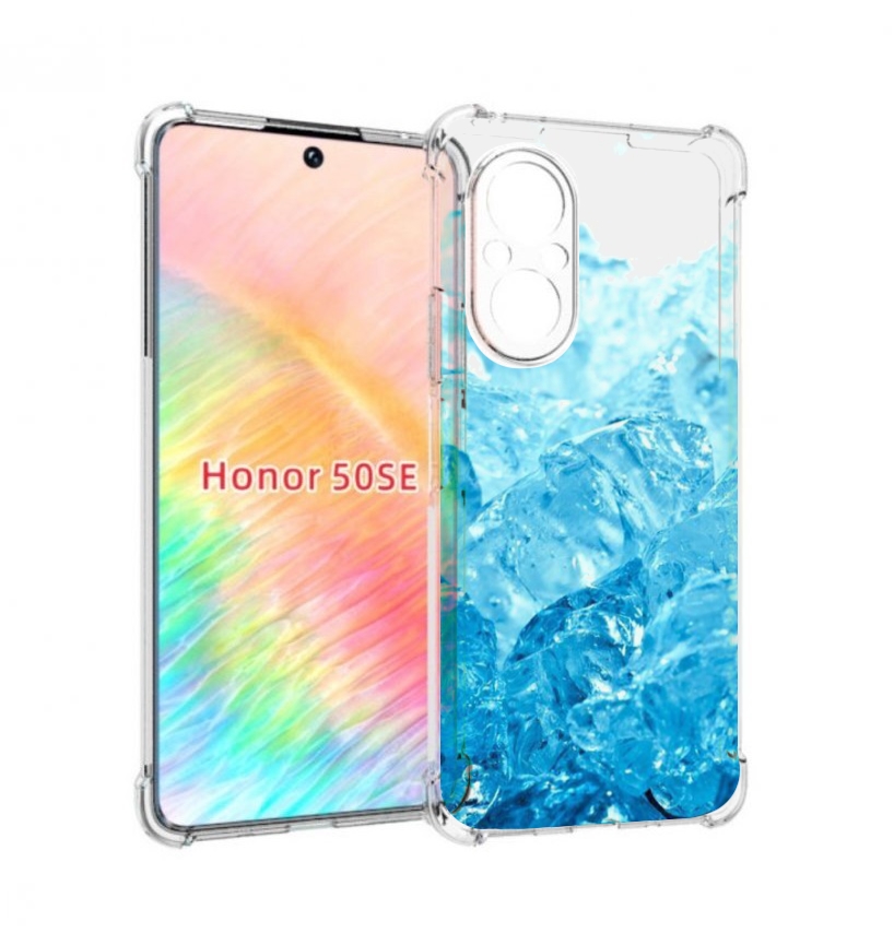 

Чехол бампер MyPads кусочки-льда для Honor 50 SE противоударный, Прозрачный, Tocco