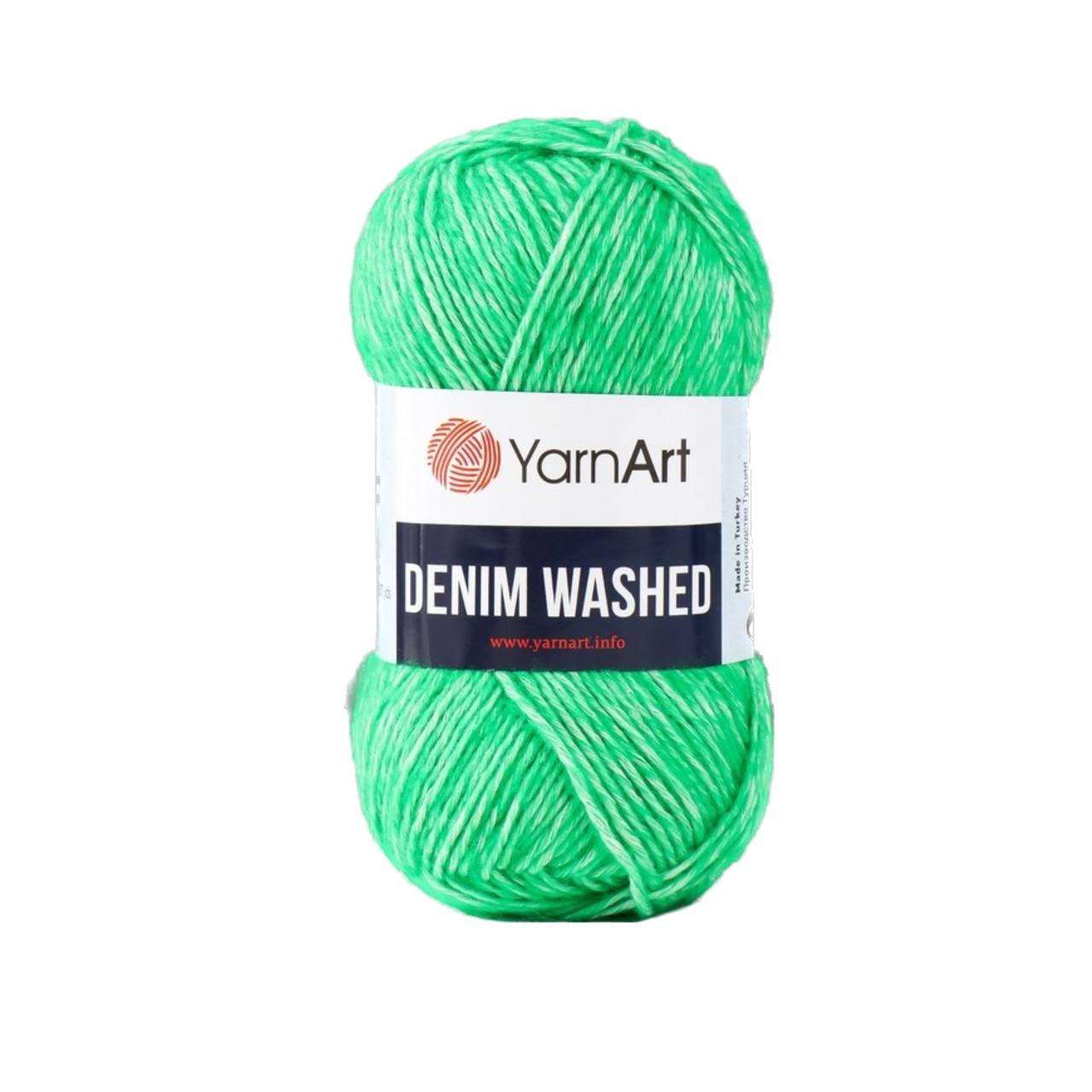 

YarnArt Пряжа "Denim Washed" 30% акрил 70% хлопок 130м/50гр (909 яркая зелень), Зеленый