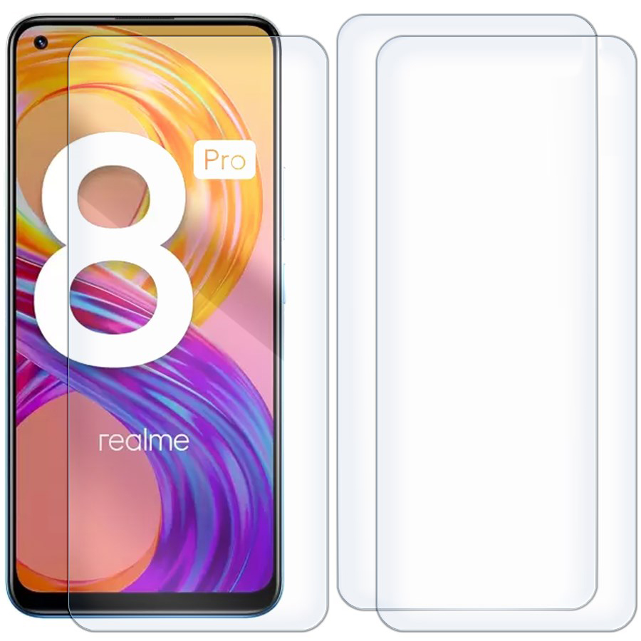 

Комплект из 3-x защитных гибридных стекол для Realme 8 Pro