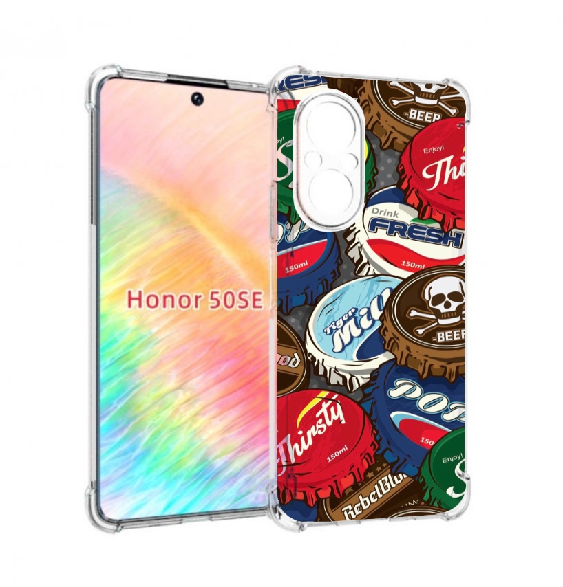 

Чехол бампер MyPads крышки от баночек для Honor 50 SE противоуда, Прозрачный, Tocco