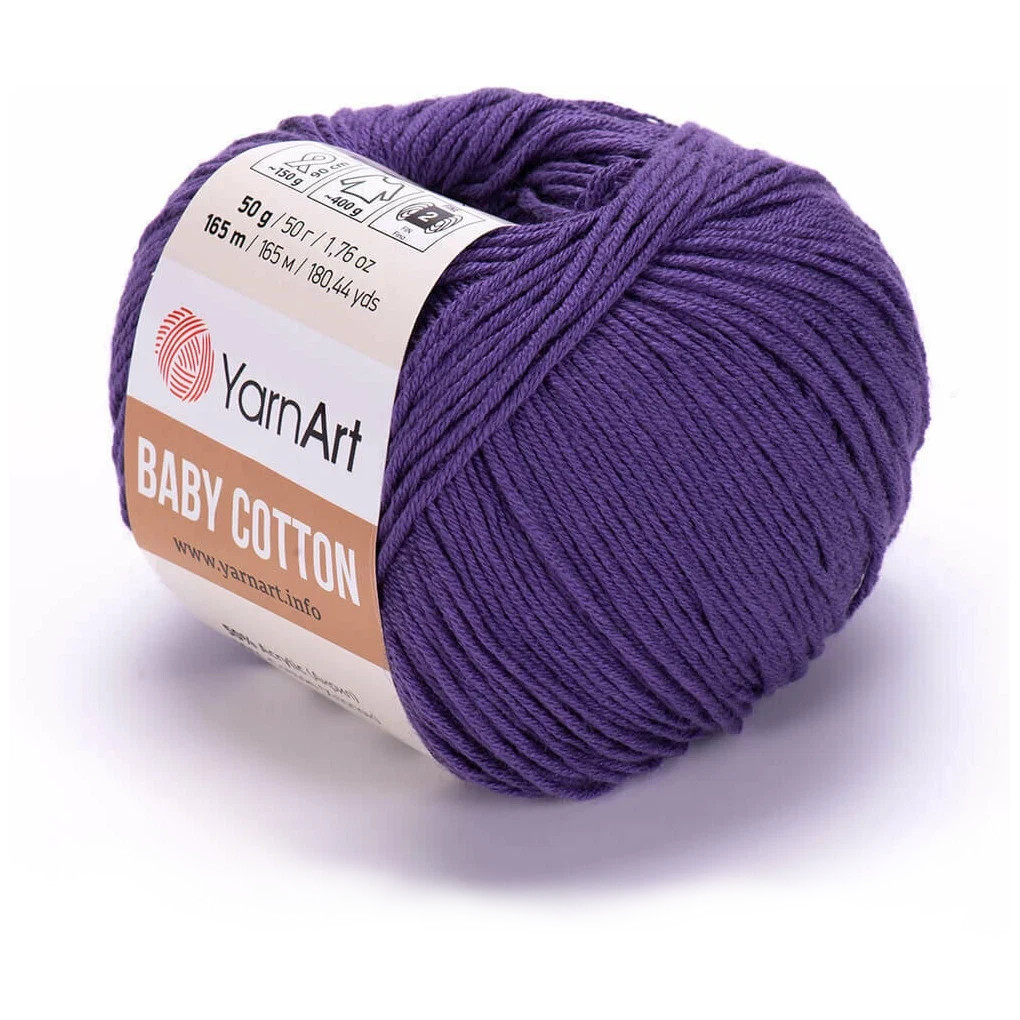 

YarnArt Пряжа "Baby cotton" 50% акрил 50% хлопок 165м/50гр (455 фиолетовый)