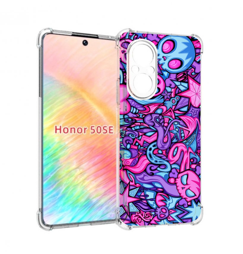 

Чехол бампер MyPads крутой-паттерн для Honor 50 SE противоударный, Прозрачный, Tocco
