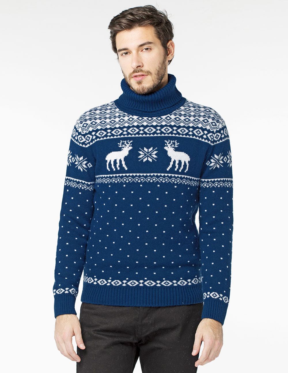 

Свитер мужской Теплые звери 20008 синий S, 20008