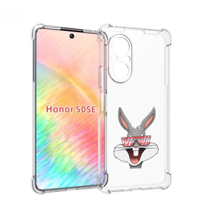 

Чехол бампер MyPads крутой-заяц для Honor 50 SE противоударный, Прозрачный, Tocco