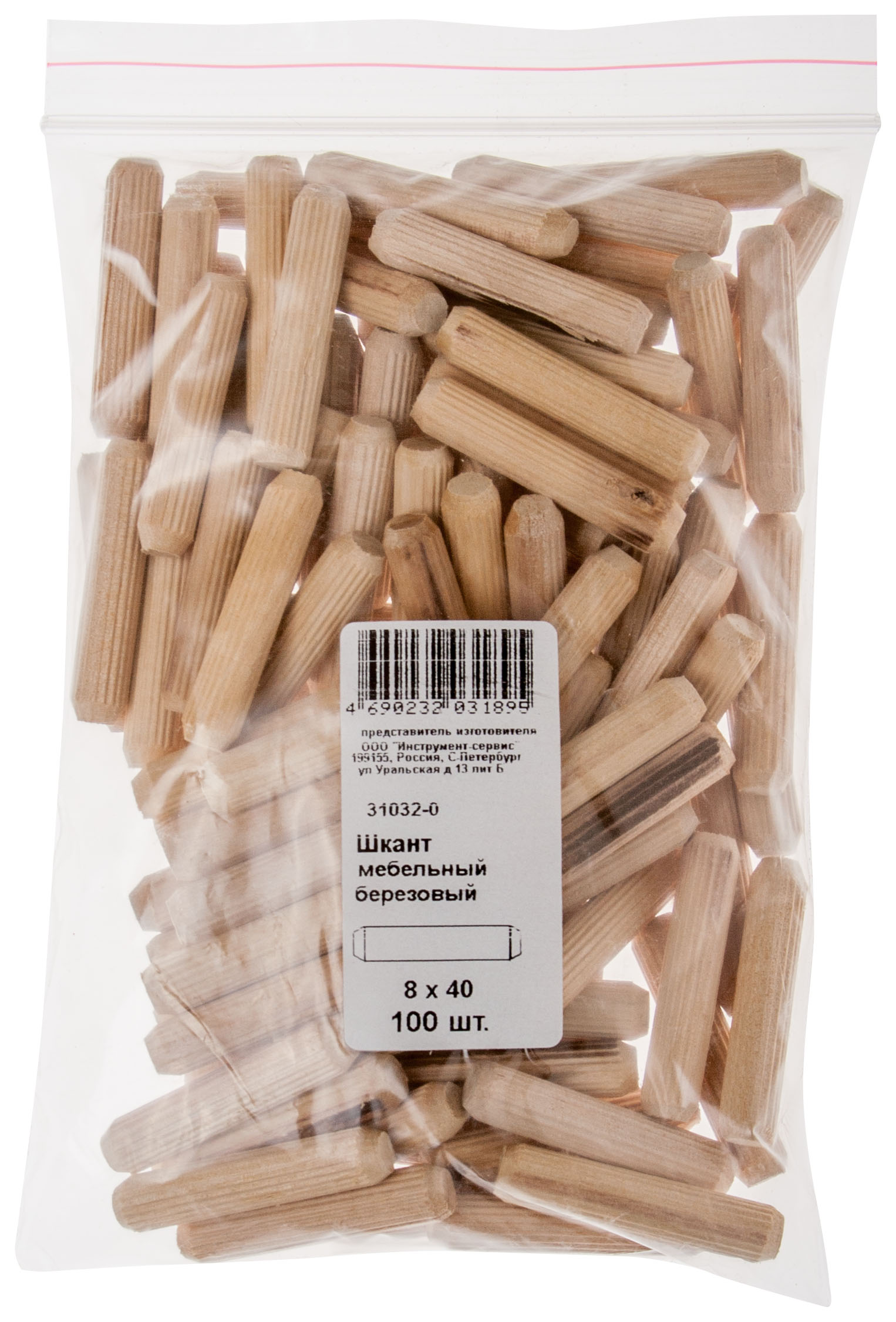 

Шкант мебельный 10 х 50 березовый 100 шт Фасовка