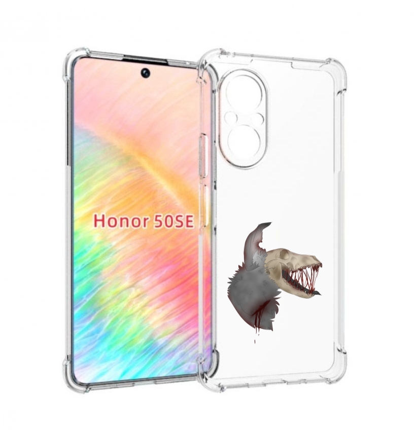 

Чехол бампер MyPads кровавый-череп для Honor 50 SE противоударный, Прозрачный, Tocco