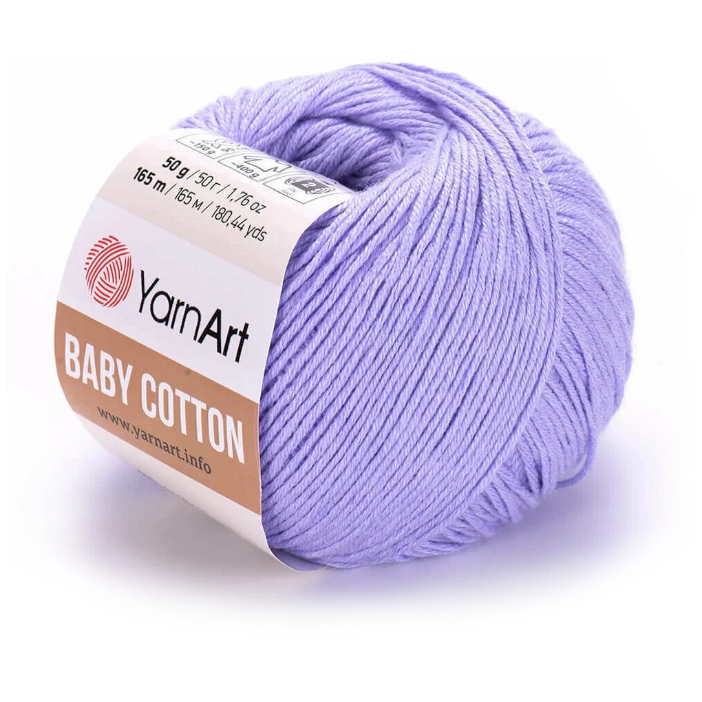 YarnArt Пряжа "Baby cotton" 50% акрил 50% хлопок 165м/50гр (417 сирень) 100050850535 фиолетовый