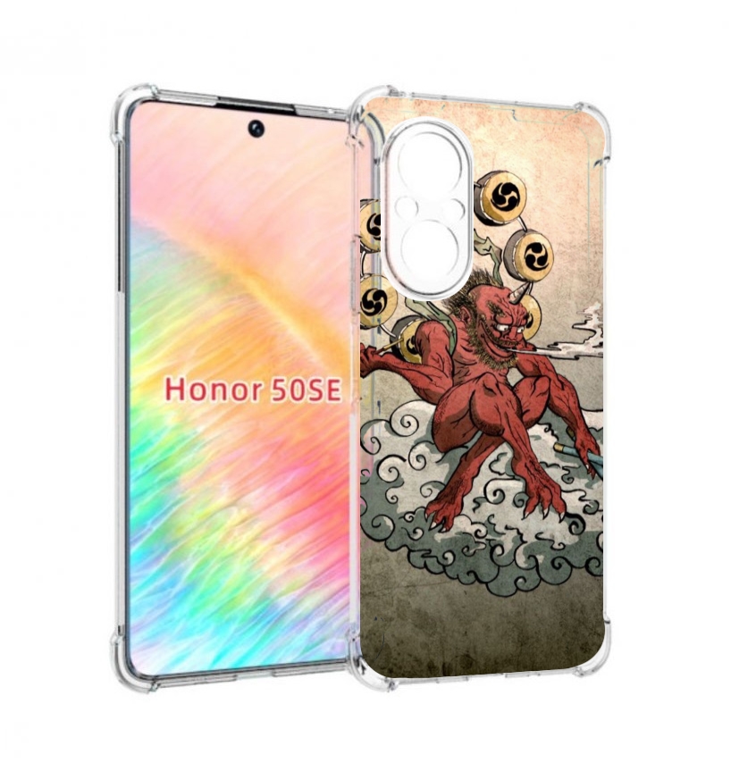 

Чехол бампер MyPads красный чертик на облаке для Honor 50 SE про, Прозрачный, Tocco