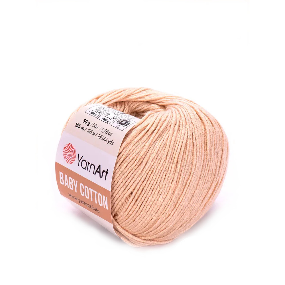 фото Yarnart пряжа "baby cotton" 50% акрил 50% хлопок 165м/50гр (404 топ.молоко)