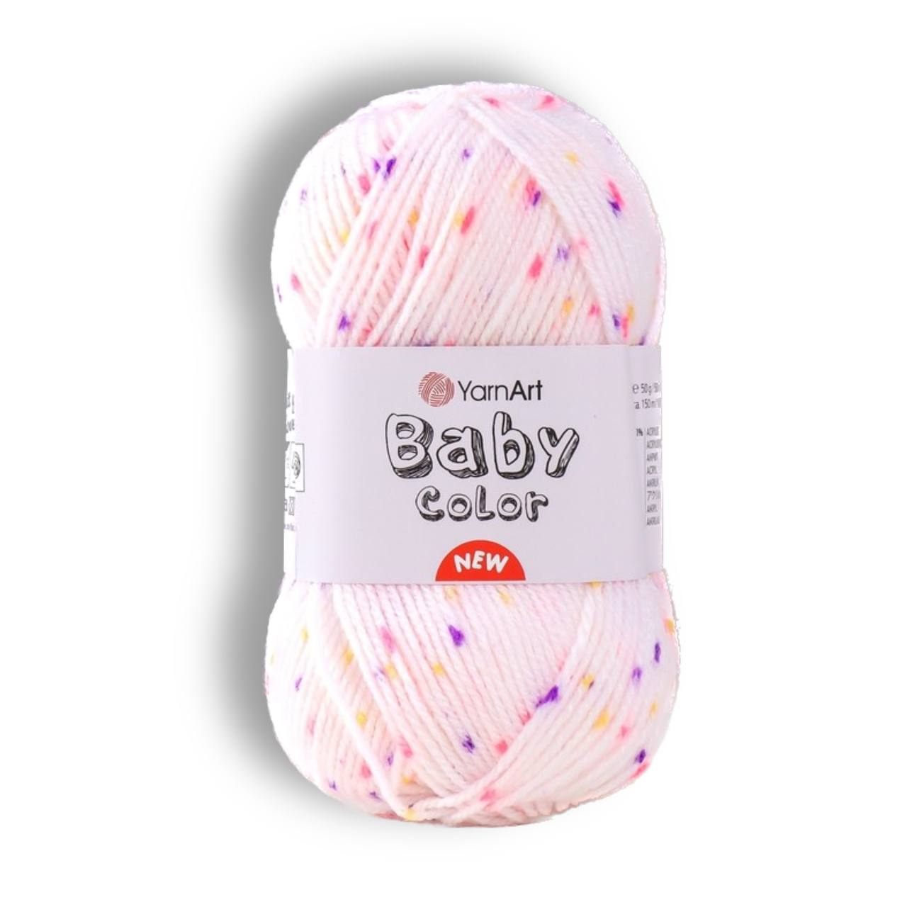 

YarnArt Пряжа "Baby color" 100% акрил 150м/50гр (213 фиол.роз.желт.), Разноцветный