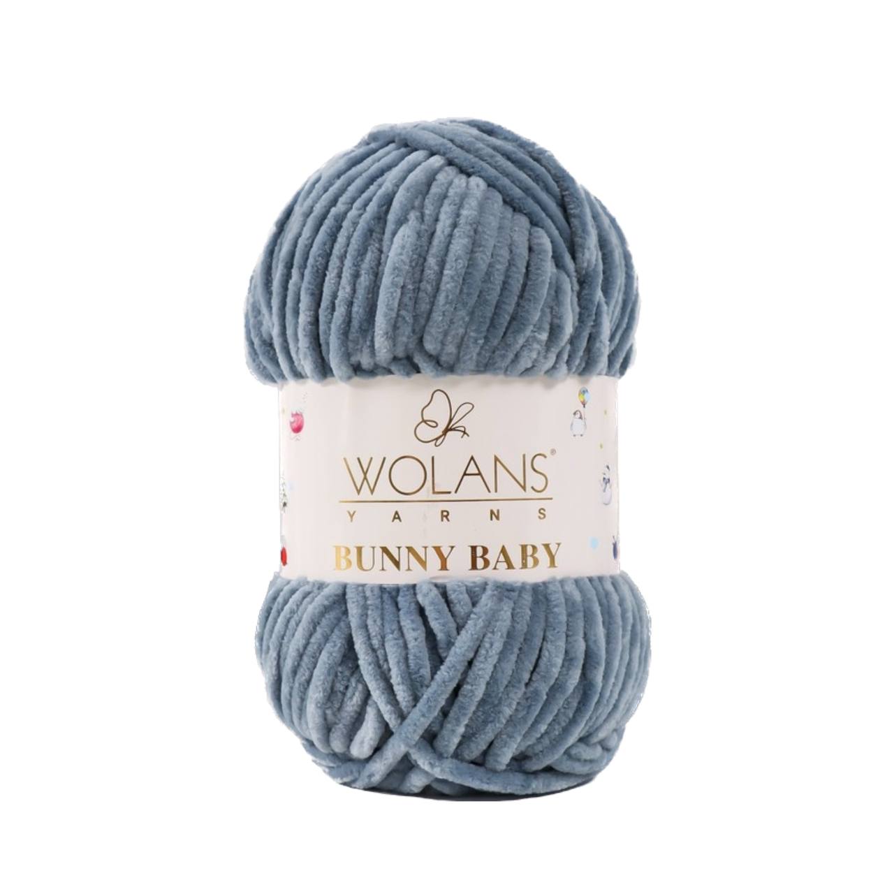 

Wolans Пряжа "Bunny Baby" 100% полиэстер 120м/100гр (30 джинс), Серый