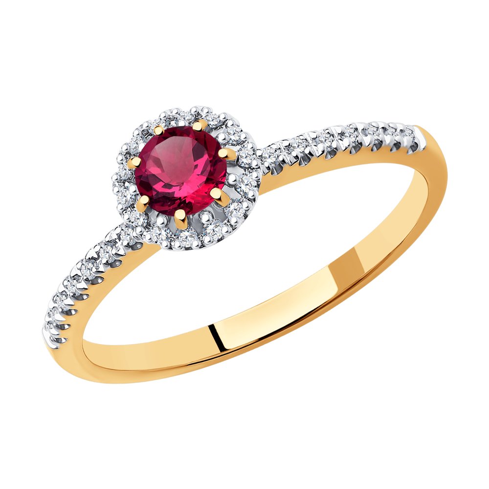 

Кольцо из золота р. , SOKOLOV Diamonds 4010655, бриллиант\рубин, 4010655
