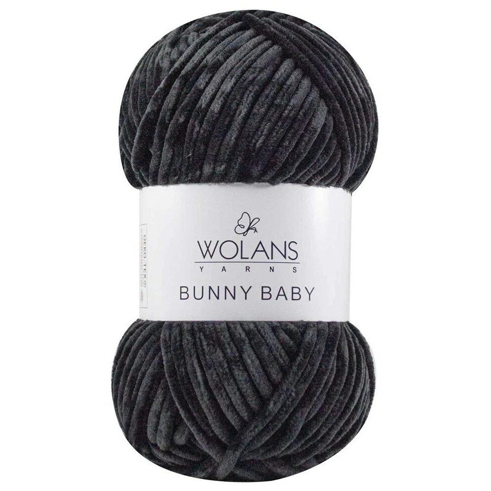 

Wolans Пряжа "Bunny Baby" 100% полиэстер 120м/100гр (10 чёрный), Черный