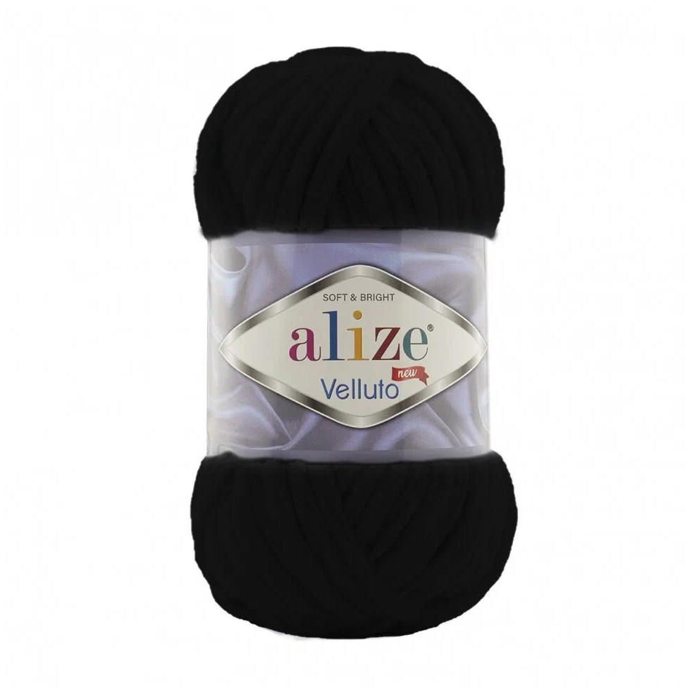 

ALIZE Пряжа "Velluto" 100% микрополиэстер 68м/100гр (60 чёрный), Черный