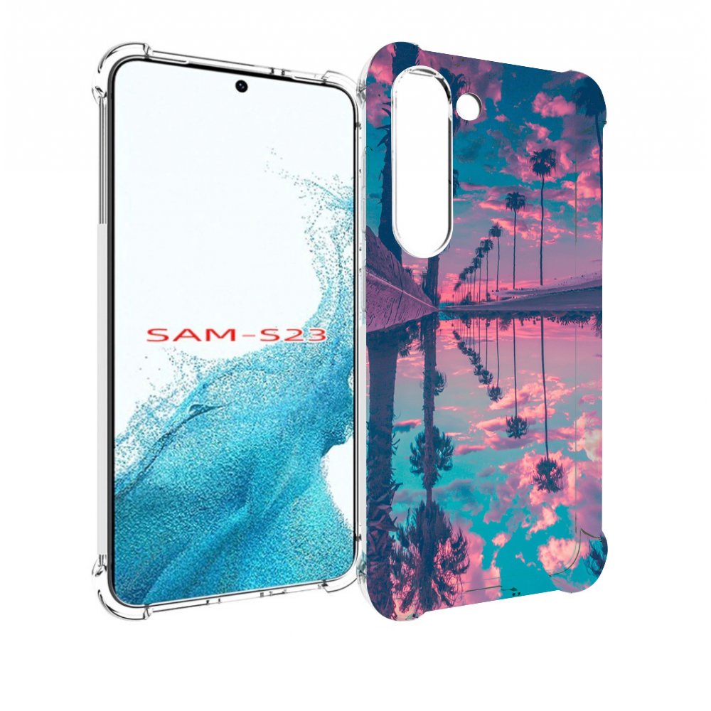 

Чехол MyPads отражение-пальм для Samsung Galaxy S23, Прозрачный, Tocco