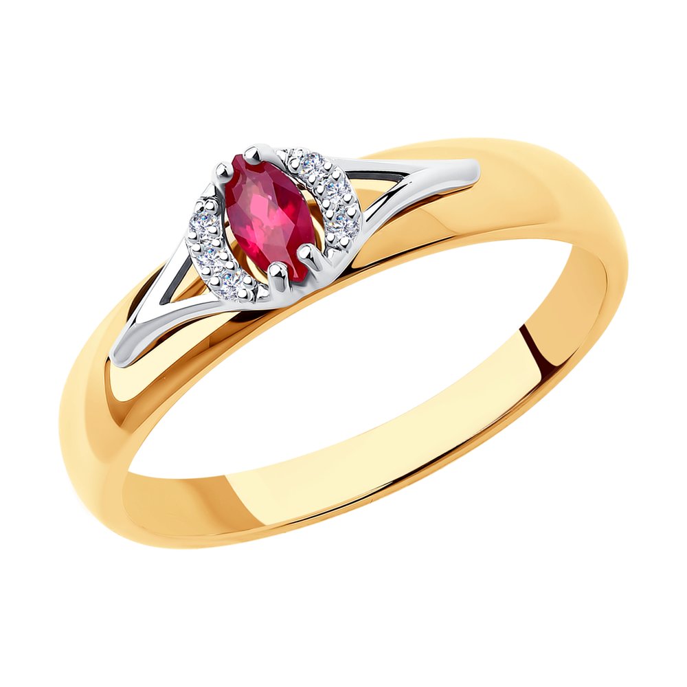 

Кольцо из золота р. , SOKOLOV Diamonds 4010598, бриллиант\рубин, 4010598